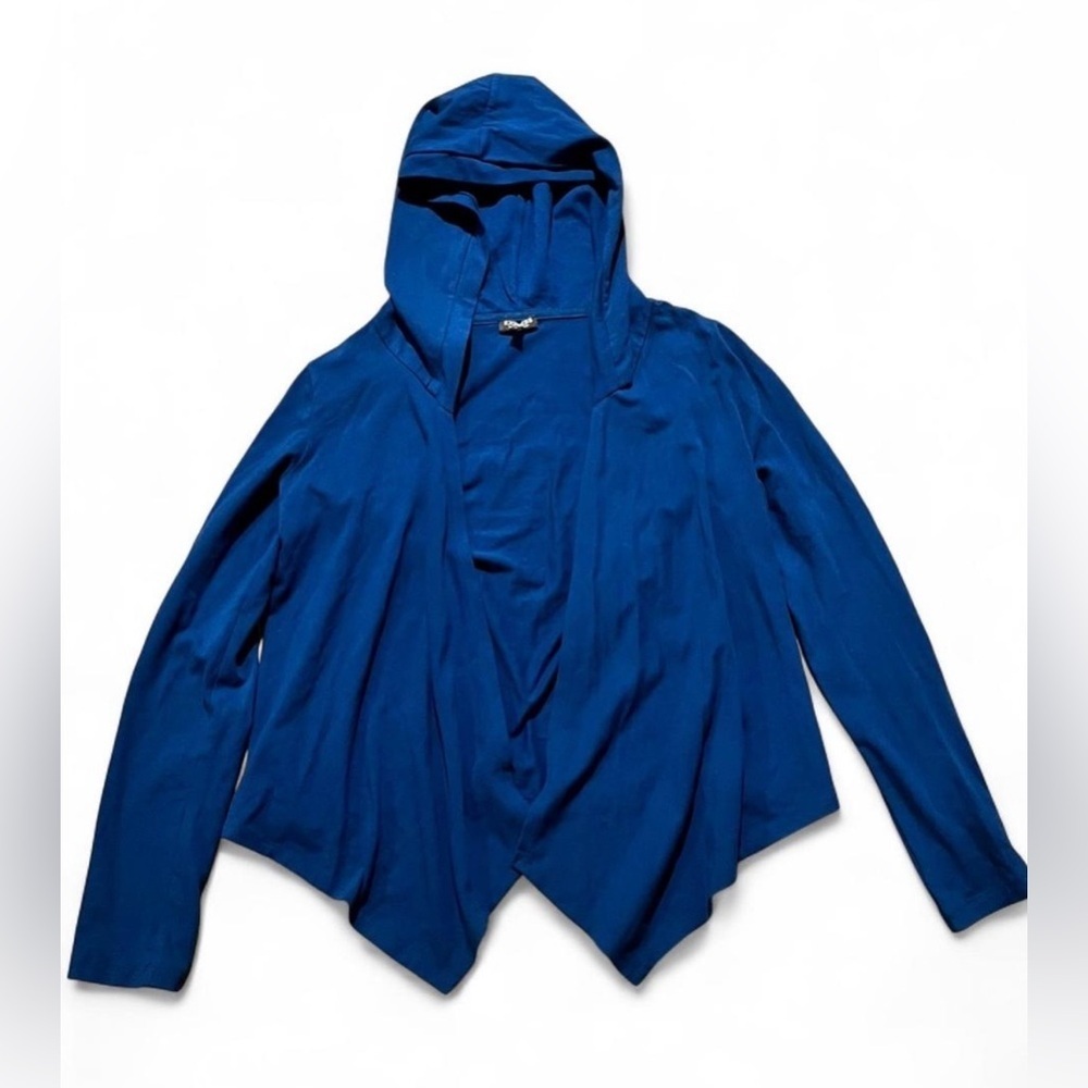 Express Women’s Sky Blue Hooded Cape Open Cardigan Sexy Stretch Size Small